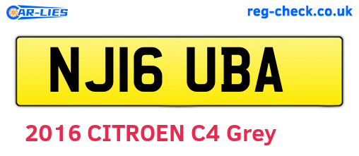 NJ16UBA are the vehicle registration plates.