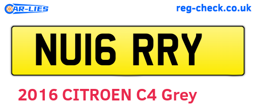 NU16RRY are the vehicle registration plates.