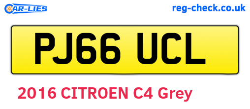 PJ66UCL are the vehicle registration plates.