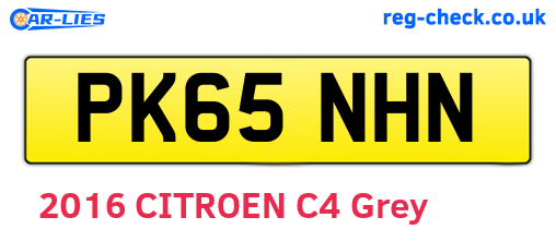 PK65NHN are the vehicle registration plates.