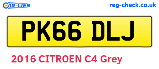 PK66DLJ are the vehicle registration plates.