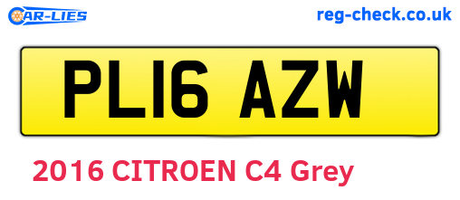 PL16AZW are the vehicle registration plates.