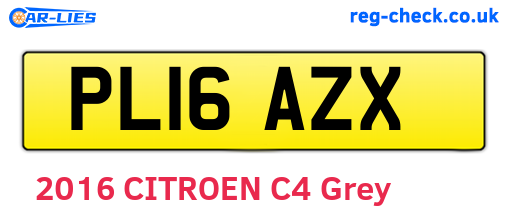 PL16AZX are the vehicle registration plates.