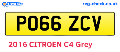 PO66ZCV are the vehicle registration plates.