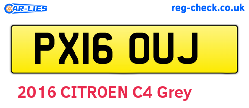 PX16OUJ are the vehicle registration plates.