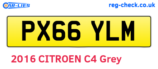 PX66YLM are the vehicle registration plates.