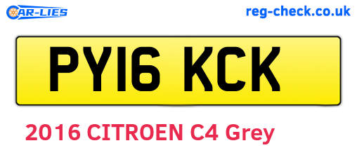 PY16KCK are the vehicle registration plates.