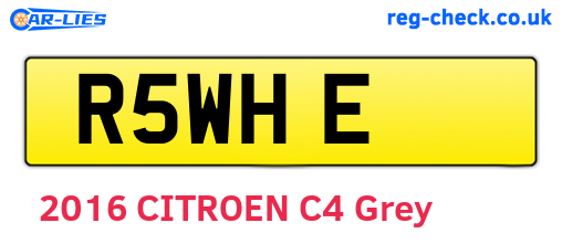 R5WHE are the vehicle registration plates.