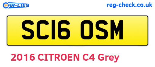 SC16OSM are the vehicle registration plates.