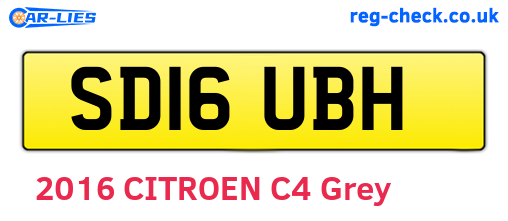SD16UBH are the vehicle registration plates.