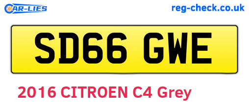 SD66GWE are the vehicle registration plates.