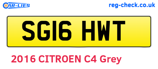 SG16HWT are the vehicle registration plates.