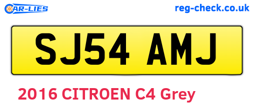 SJ54AMJ are the vehicle registration plates.
