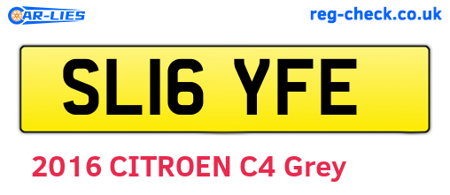 SL16YFE are the vehicle registration plates.