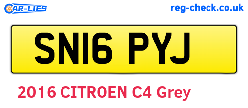 SN16PYJ are the vehicle registration plates.