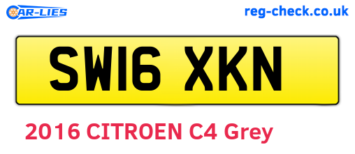 SW16XKN are the vehicle registration plates.