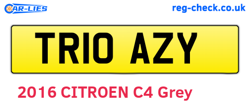 TR10AZY are the vehicle registration plates.