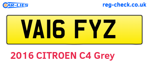 VA16FYZ are the vehicle registration plates.