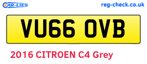VU66OVB are the vehicle registration plates.