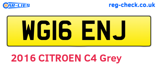 WG16ENJ are the vehicle registration plates.