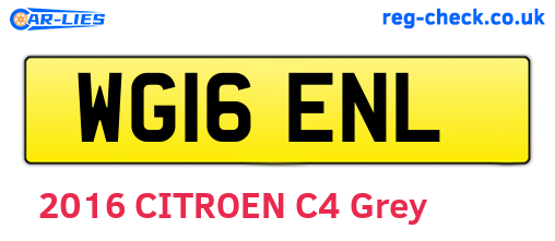 WG16ENL are the vehicle registration plates.