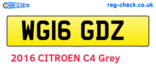WG16GDZ are the vehicle registration plates.