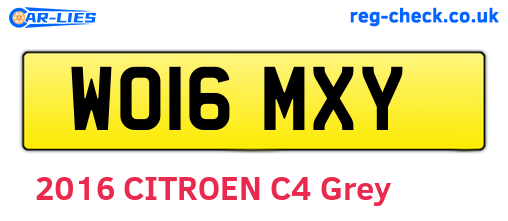 WO16MXY are the vehicle registration plates.