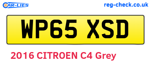 WP65XSD are the vehicle registration plates.
