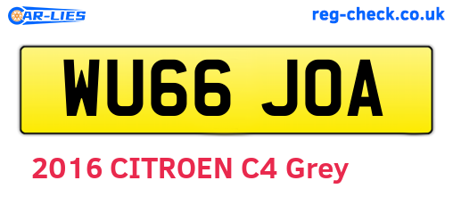 WU66JOA are the vehicle registration plates.