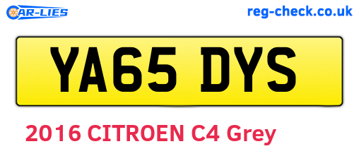 YA65DYS are the vehicle registration plates.