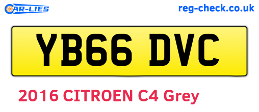 YB66DVC are the vehicle registration plates.