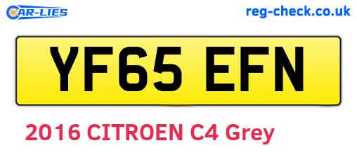 YF65EFN are the vehicle registration plates.