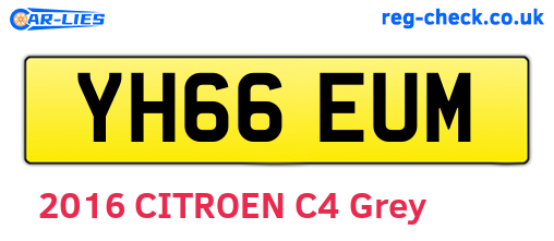 YH66EUM are the vehicle registration plates.
