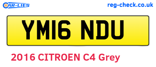 YM16NDU are the vehicle registration plates.