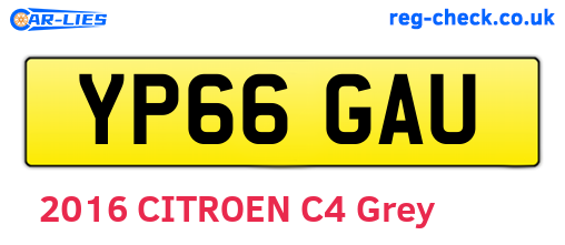 YP66GAU are the vehicle registration plates.