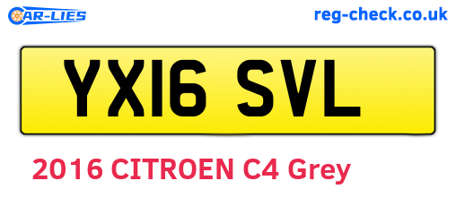 YX16SVL are the vehicle registration plates.