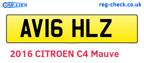 AV16HLZ are the vehicle registration plates.
