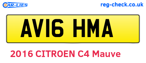 AV16HMA are the vehicle registration plates.
