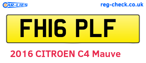 FH16PLF are the vehicle registration plates.