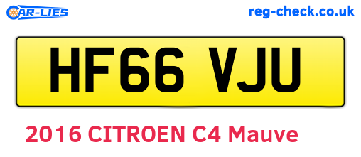 HF66VJU are the vehicle registration plates.