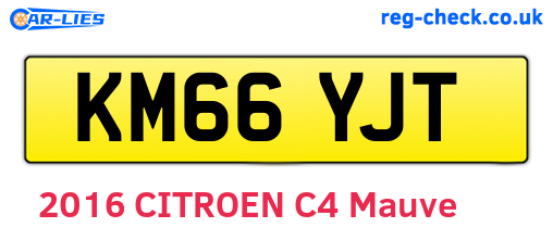 KM66YJT are the vehicle registration plates.