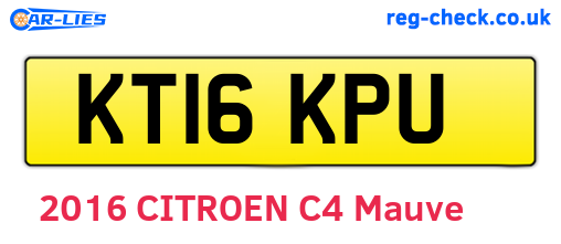 KT16KPU are the vehicle registration plates.