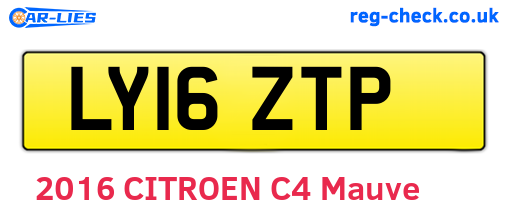 LY16ZTP are the vehicle registration plates.