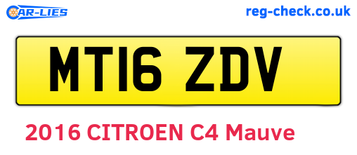MT16ZDV are the vehicle registration plates.
