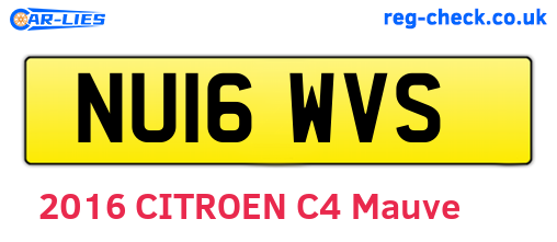 NU16WVS are the vehicle registration plates.