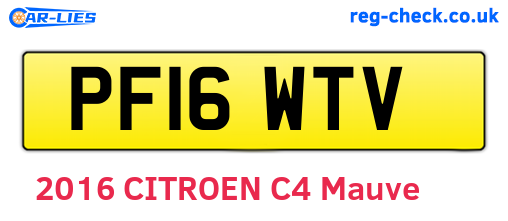 PF16WTV are the vehicle registration plates.