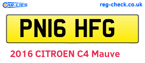 PN16HFG are the vehicle registration plates.