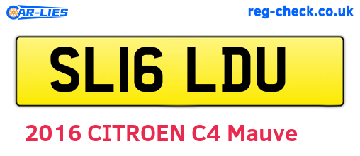 SL16LDU are the vehicle registration plates.
