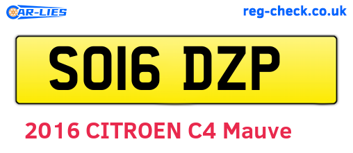 SO16DZP are the vehicle registration plates.
