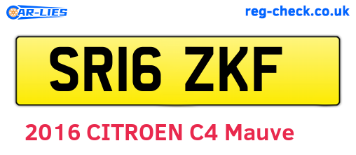SR16ZKF are the vehicle registration plates.